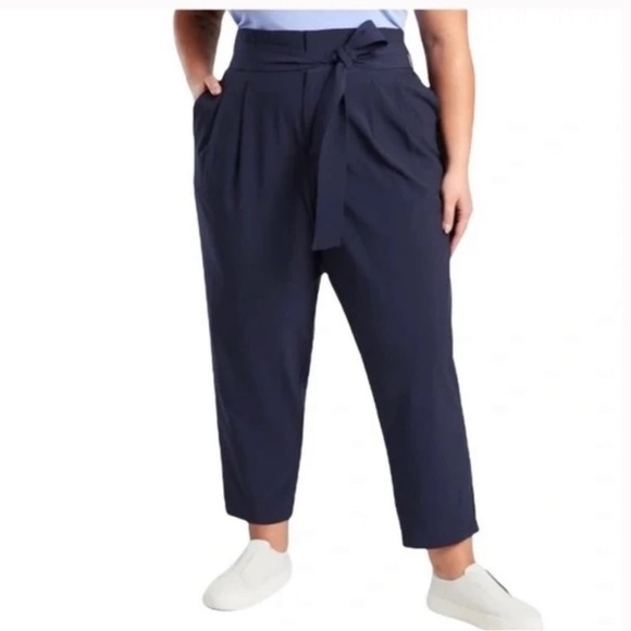 Athleta || Skyline Pant II Belted Navy Blue 26 - Picture 1 of 9